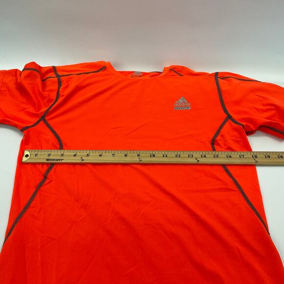 ADIDAS Bright Shirt Mens Size Hi Visibility Climalite Technical Short Sleeve Top - Picture 5 of 6